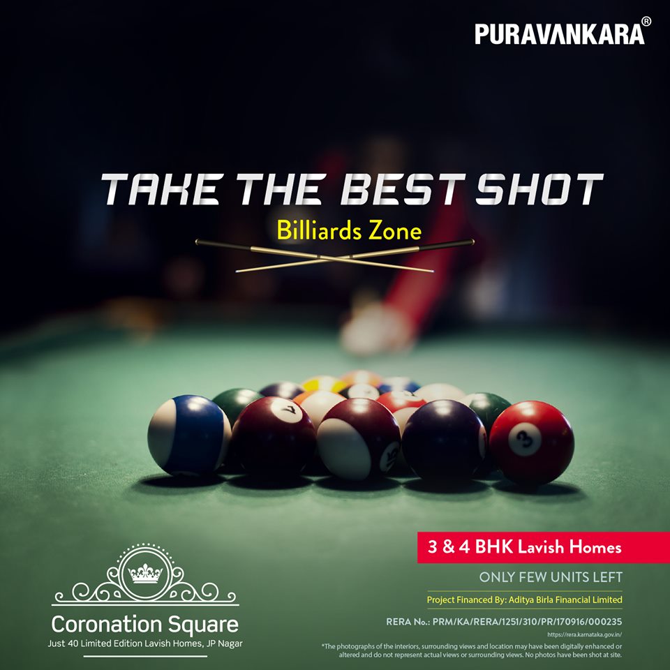 Purva Coronation Square offer billiards zone in Bangalore Update